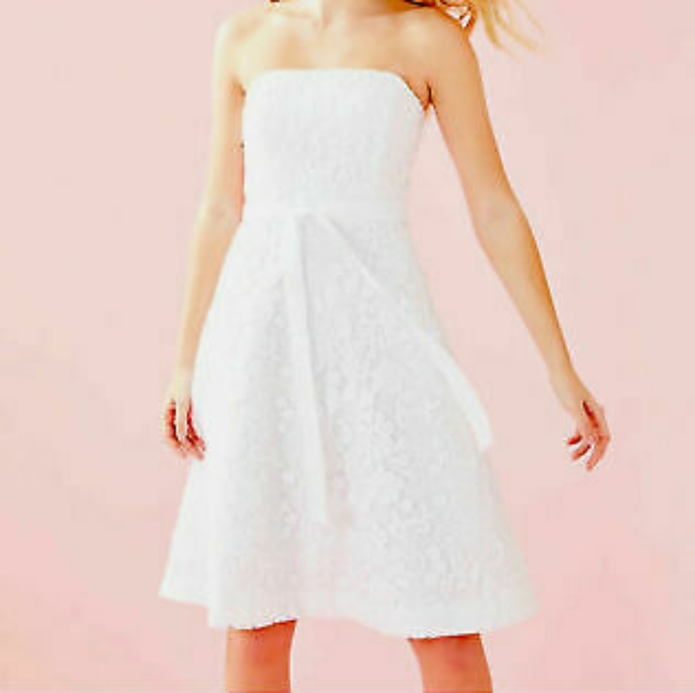 NWT Lilly Pulitzer Strapless Sienna White Lace dress SZ 8